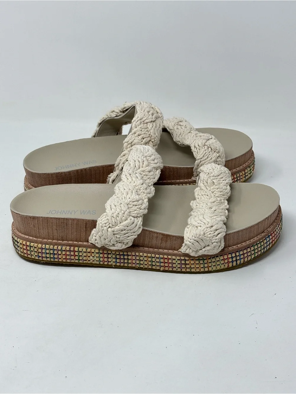 Johnny Was braided rope sandals NWOT size 8